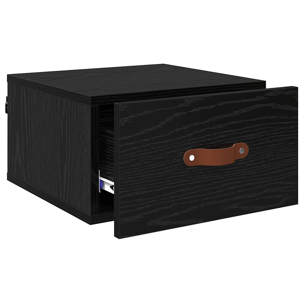 VidaXL Wandkastje Zwart Eiken 35 x 35 x 20 cm Bewerkt hout