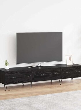 VidaXL TV-kast met lade Zwart eiken 150 x 36 x 30 cm Bewerkt hout