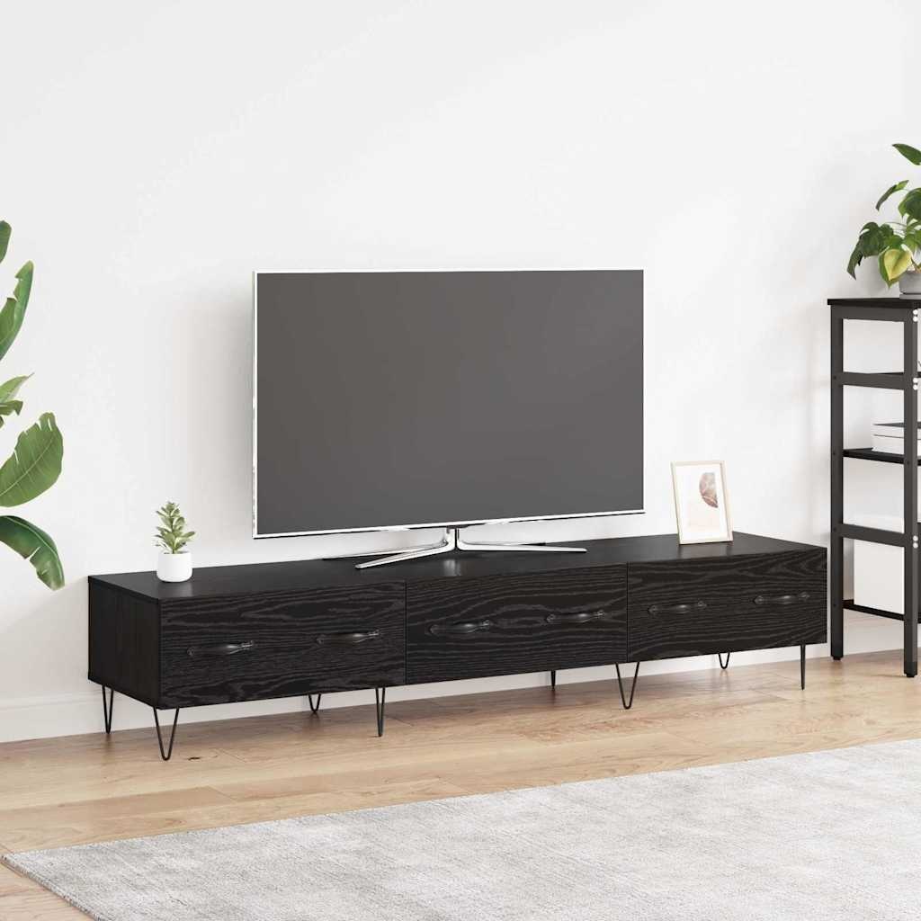 VidaXL TV-kast met lade Zwart eiken 150 x 36 x 30 cm Bewerkt hout
