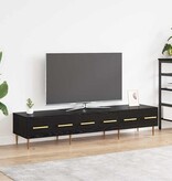 VidaXL TV-kast met lade Zwart Eiken 150 x 36 x 30 cm Bewerkt hout