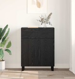VidaXL Dressoir met lade Zwart Eiken 69,5 x 34 x 90 cm Bewerkt hout