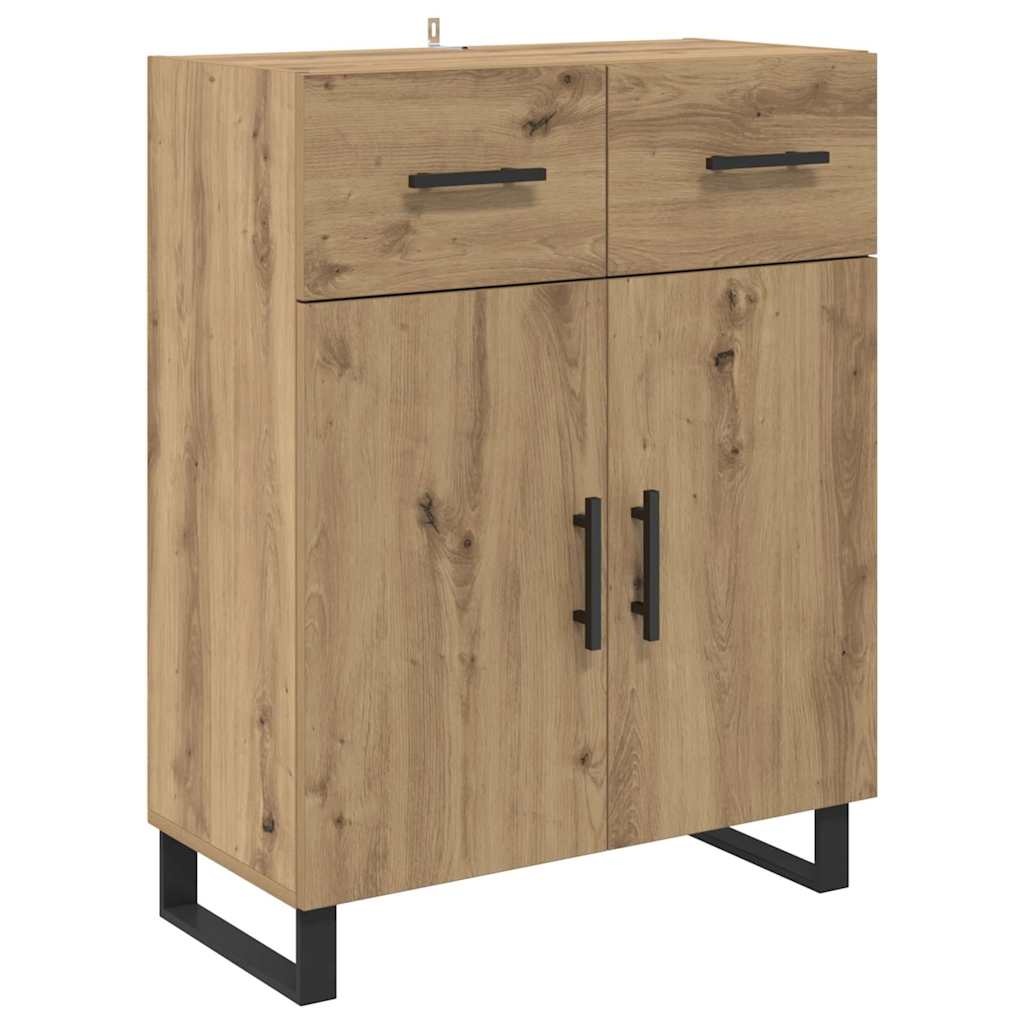 VidaXL Dressoir met lade Artisan Eiken 69,5 x 34 x 90 cm Bewerkt hout