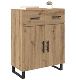 VidaXL Dressoir met lade Artisan Eiken 69,5 x 34 x 90 cm Bewerkt hout