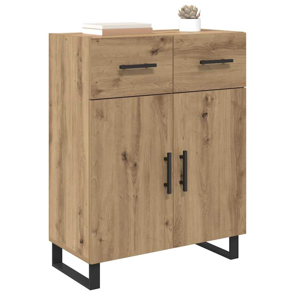 VidaXL Dressoir met lade Artisan Eiken 69,5 x 34 x 90 cm Bewerkt hout
