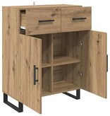 VidaXL Dressoir met lade Artisan Eiken 69,5 x 34 x 90 cm Bewerkt hout