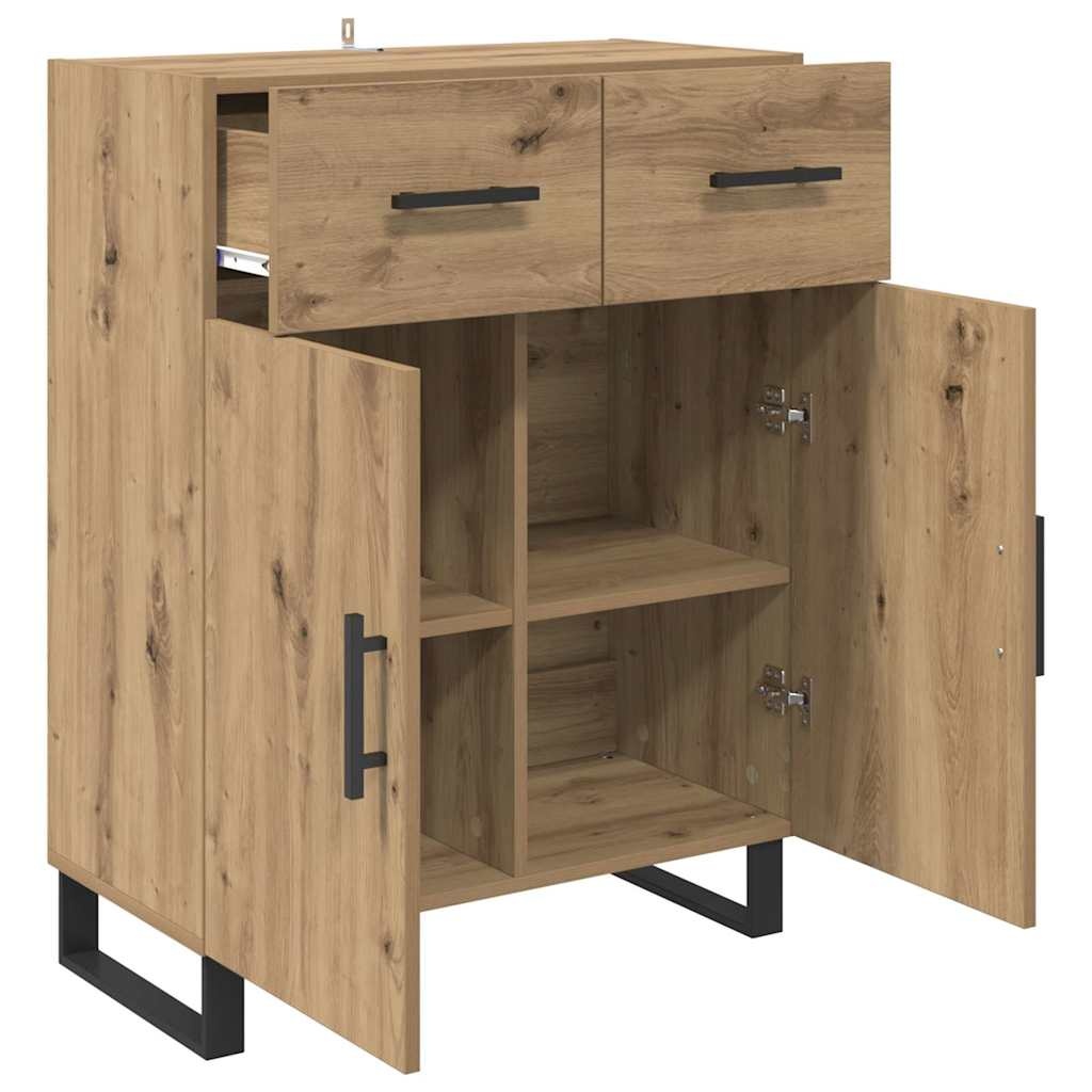 VidaXL Dressoir met lade Artisan Eiken 69,5 x 34 x 90 cm Bewerkt hout