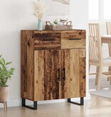 VidaXL Dressoir met lade Oud Hout 69,5 x 34 x 90 cm Bewerkt hout