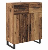 VidaXL Dressoir met lade Oud Hout 69,5 x 34 x 90 cm Bewerkt hout