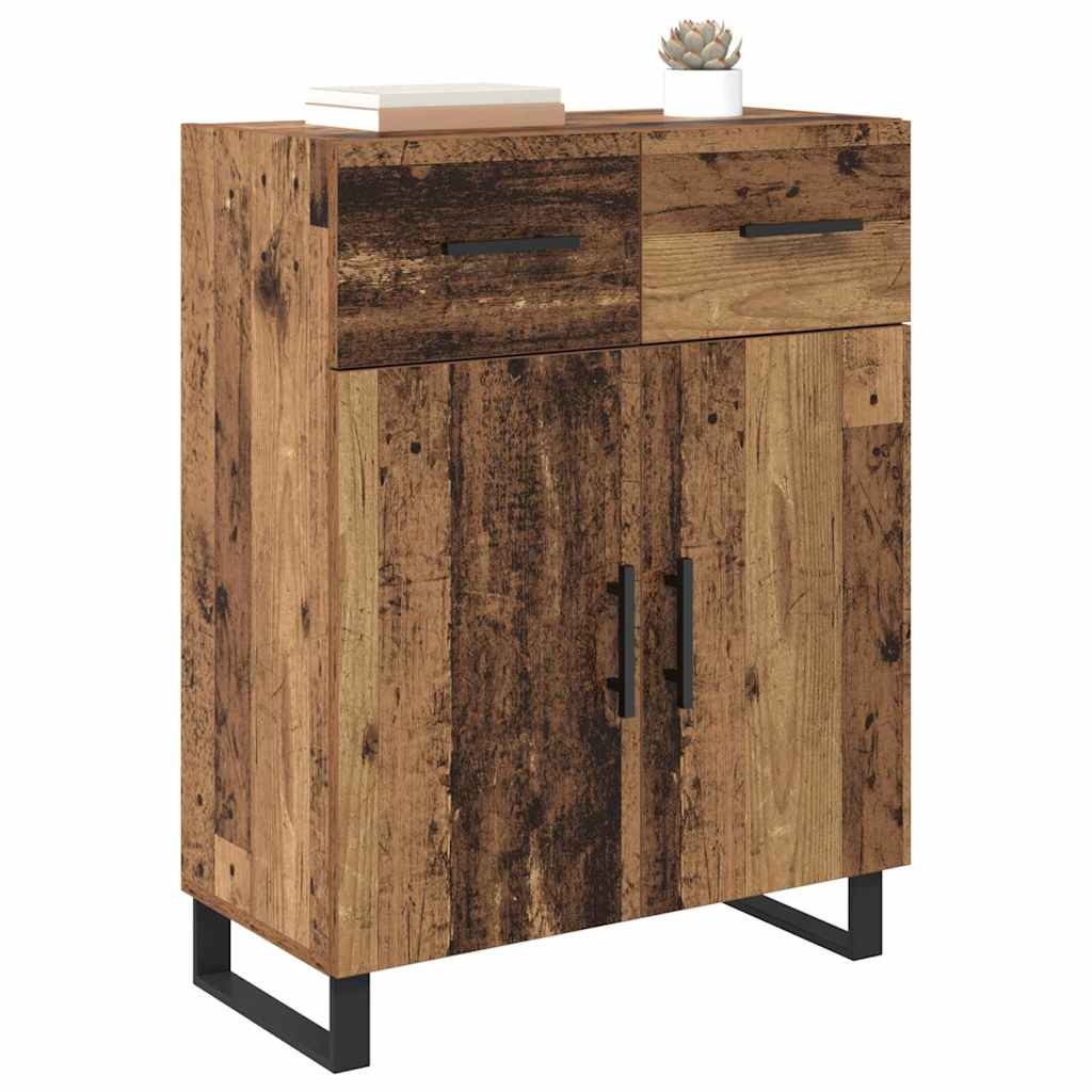 VidaXL Dressoir met lade Oud Hout 69,5 x 34 x 90 cm Bewerkt hout