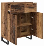 VidaXL Dressoir met lade Oud Hout 69,5 x 34 x 90 cm Bewerkt hout