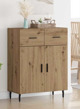 VidaXL Dressoir met lade Artisan Eiken 69,5 x 34 x 90 cm Bewerkt hout