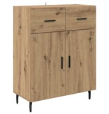 VidaXL Dressoir met lade Artisan Eiken 69,5 x 34 x 90 cm Bewerkt hout