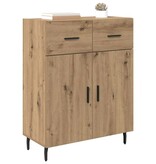 VidaXL Dressoir met lade Artisan Eiken 69,5 x 34 x 90 cm Bewerkt hout