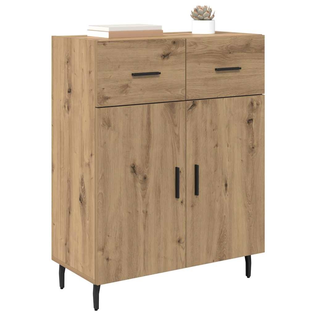 VidaXL Dressoir met lade Artisan Eiken 69,5 x 34 x 90 cm Bewerkt hout