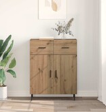 VidaXL Dressoir met lade Artisan Eiken 69,5 x 34 x 90 cm Bewerkt hout