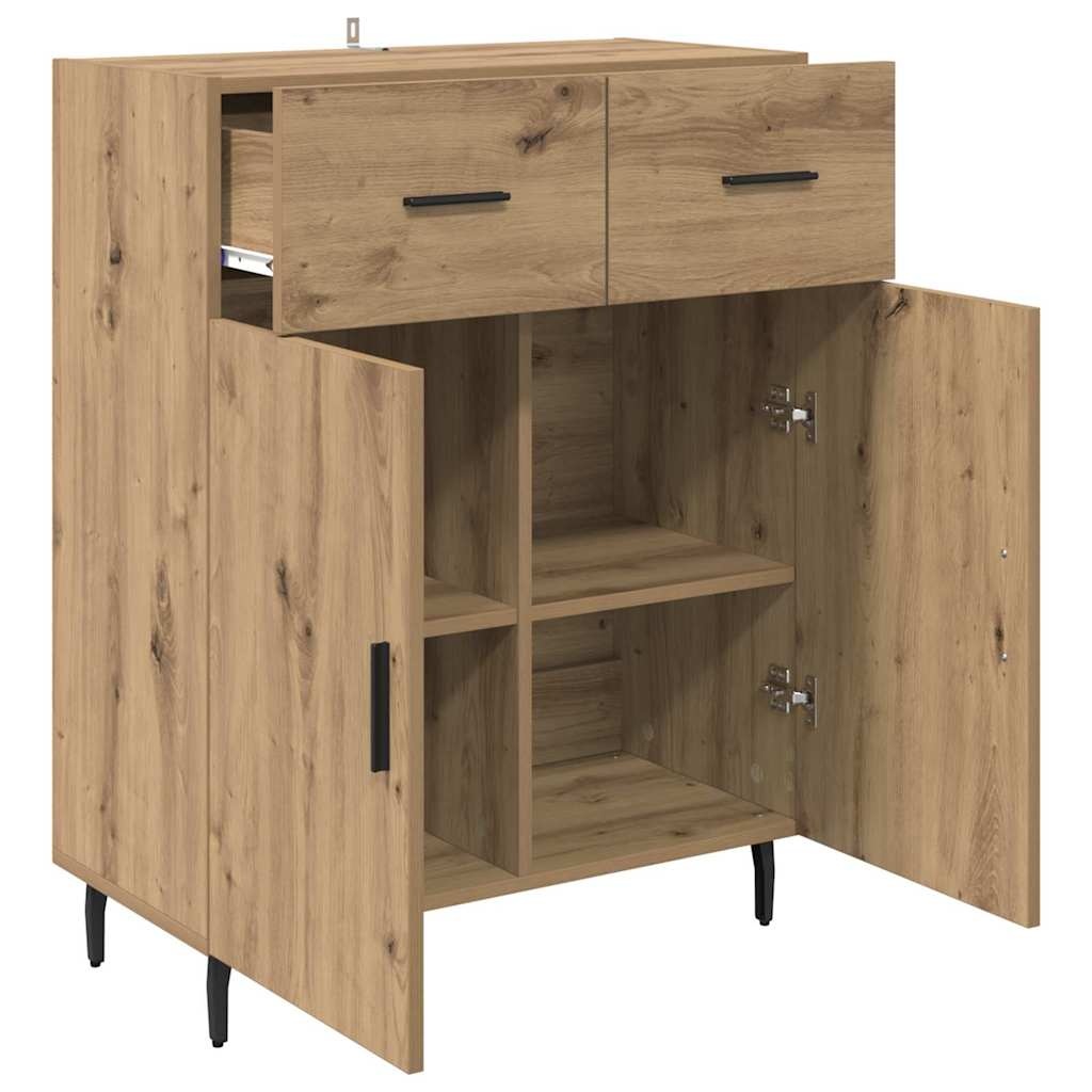 VidaXL Dressoir met lade Artisan Eiken 69,5 x 34 x 90 cm Bewerkt hout