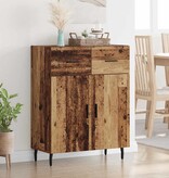 VidaXL Dressoir met lade Oud Hout 69,5 x 34 x 90 cm Bewerkt hout