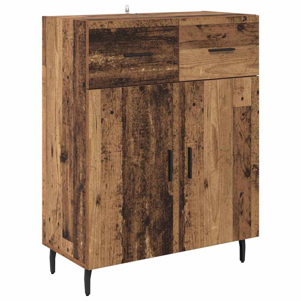 VidaXL Dressoir met lade Oud Hout 69,5 x 34 x 90 cm Bewerkt hout