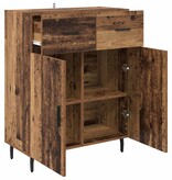 VidaXL Dressoir met lade Oud Hout 69,5 x 34 x 90 cm Bewerkt hout