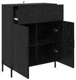 VidaXL Dressoir met lade Zwart Eiken 69,5 x 34 x 90 cm Bewerkt hout