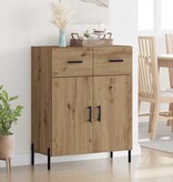 VidaXL Dressoir met lade Artisan Eiken 69,5 x 34 x 90 cm Bewerkt hout