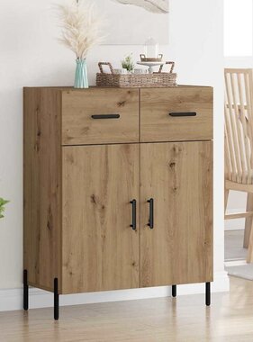 VidaXL Dressoir met lade Artisan Eiken 69,5 x 34 x 90 cm Bewerkt hout