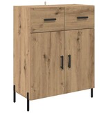 VidaXL Dressoir met lade Artisan Eiken 69,5 x 34 x 90 cm Bewerkt hout