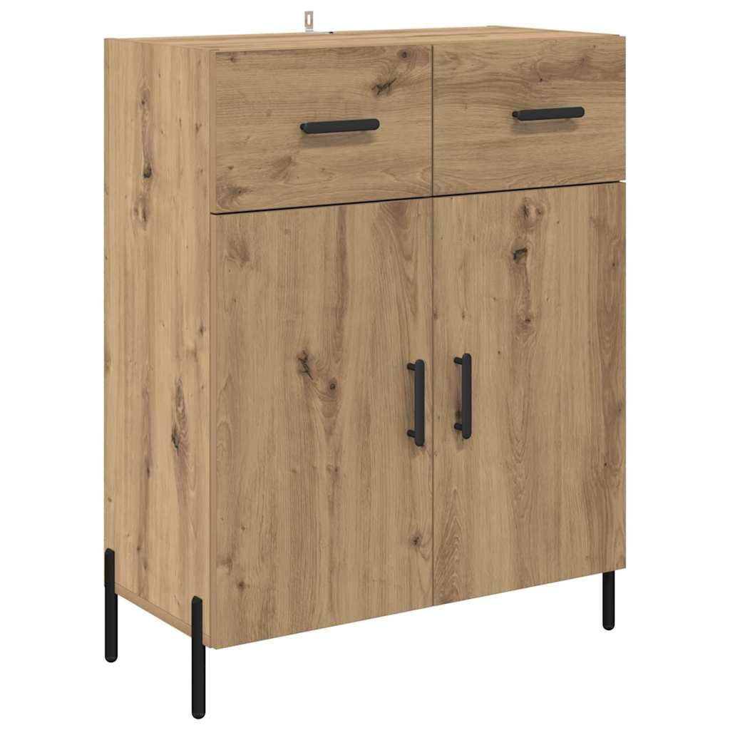 VidaXL Dressoir met lade Artisan Eiken 69,5 x 34 x 90 cm Bewerkt hout