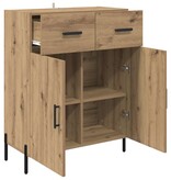 VidaXL Dressoir met lade Artisan Eiken 69,5 x 34 x 90 cm Bewerkt hout