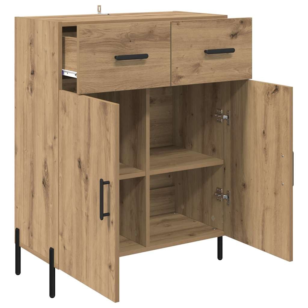 VidaXL Dressoir met lade Artisan Eiken 69,5 x 34 x 90 cm Bewerkt hout