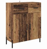 VidaXL Dressoir met lade Oud Hout 69,5 x 34 x 90 cm Bewerkt hout
