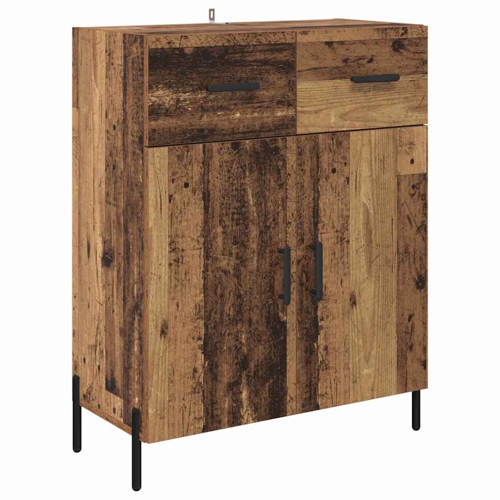 VidaXL Dressoir met lade Oud Hout 69,5 x 34 x 90 cm Bewerkt hout