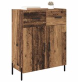 VidaXL Dressoir met lade Oud Hout 69,5 x 34 x 90 cm Bewerkt hout