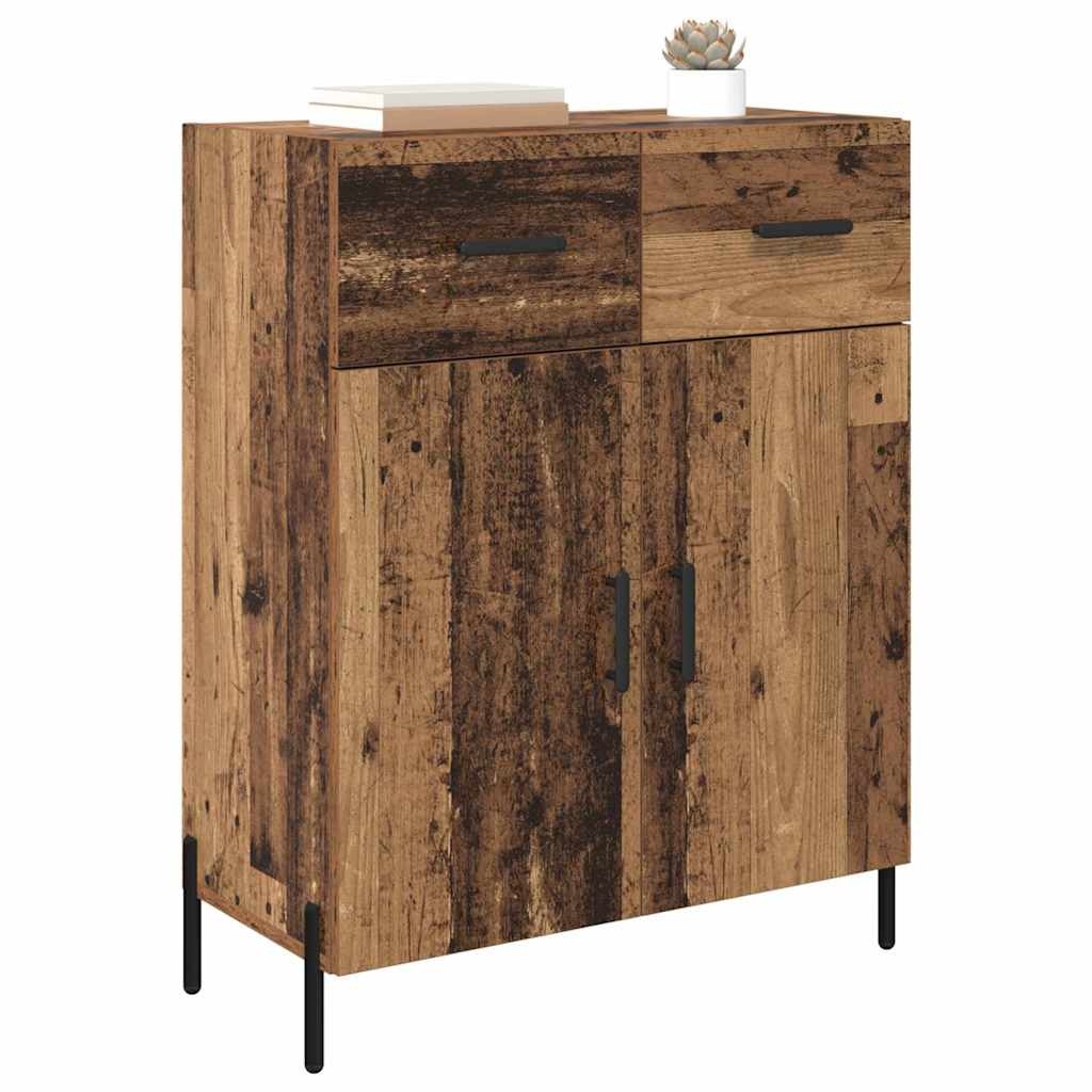 VidaXL Dressoir met lade Oud Hout 69,5 x 34 x 90 cm Bewerkt hout