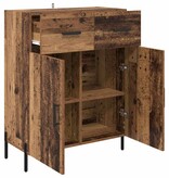 VidaXL Dressoir met lade Oud Hout 69,5 x 34 x 90 cm Bewerkt hout