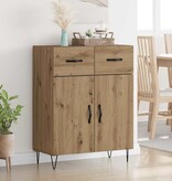 VidaXL Dressoir met lade Artisan Eiken 69,5 x 34 x 90 cm Bewerkt hout