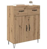 VidaXL Dressoir met lade Artisan Eiken 69,5 x 34 x 90 cm Bewerkt hout