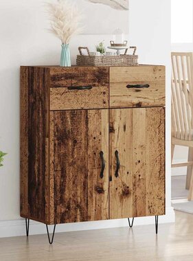 VidaXL Dressoir met lade Oud Hout 69,5 x 34 x 90 cm Bewerkt hout