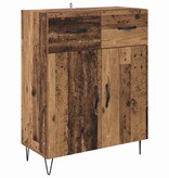 VidaXL Dressoir met lade Oud Hout 69,5 x 34 x 90 cm Bewerkt hout