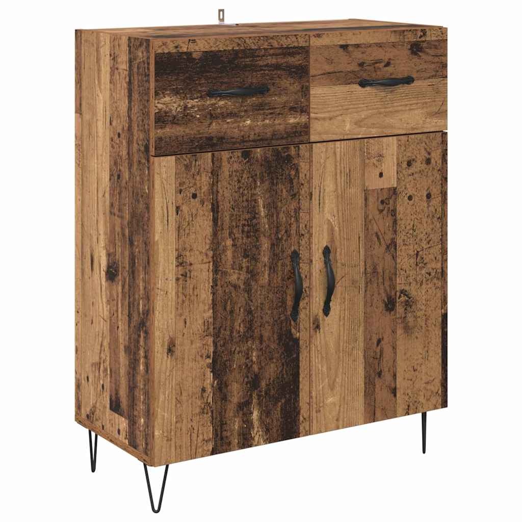 VidaXL Dressoir met lade Oud Hout 69,5 x 34 x 90 cm Bewerkt hout
