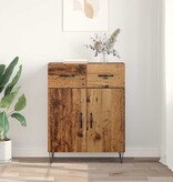 VidaXL Dressoir met lade Oud Hout 69,5 x 34 x 90 cm Bewerkt hout