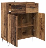 VidaXL Dressoir met lade Oud Hout 69,5 x 34 x 90 cm Bewerkt hout