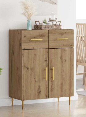 VidaXL Dressoir met lade Artisan Eiken 69,5 x 34 x 90 cm Bewerkt hout