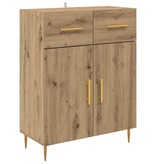 VidaXL Dressoir met lade Artisan Eiken 69,5 x 34 x 90 cm Bewerkt hout
