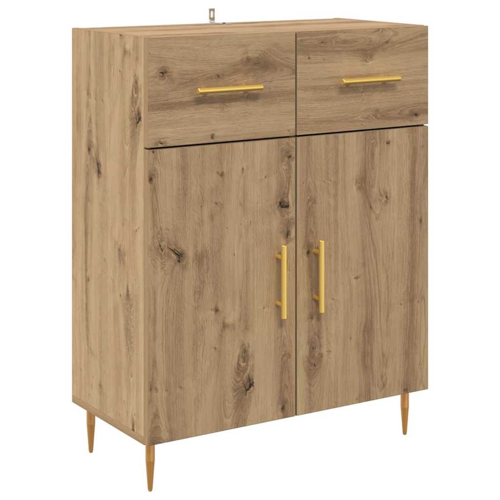 VidaXL Dressoir met lade Artisan Eiken 69,5 x 34 x 90 cm Bewerkt hout
