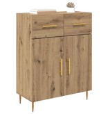 VidaXL Dressoir met lade Artisan Eiken 69,5 x 34 x 90 cm Bewerkt hout
