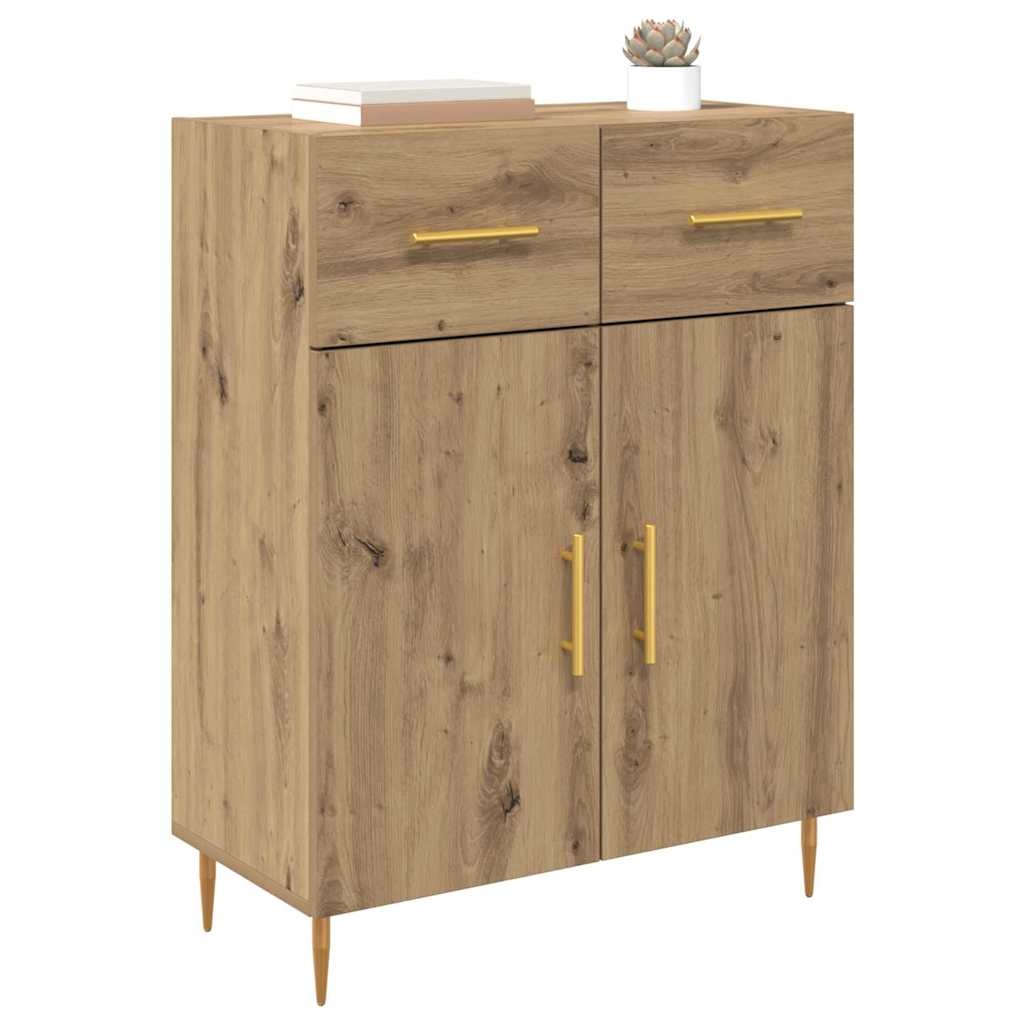 VidaXL Dressoir met lade Artisan Eiken 69,5 x 34 x 90 cm Bewerkt hout