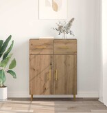 VidaXL Dressoir met lade Artisan Eiken 69,5 x 34 x 90 cm Bewerkt hout