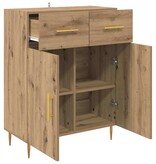 VidaXL Dressoir met lade Artisan Eiken 69,5 x 34 x 90 cm Bewerkt hout