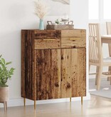 VidaXL Dressoir met lade Oud Hout 69,5 x 34 x 90 cm Bewerkt hout